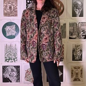 floral patterned suit jacket